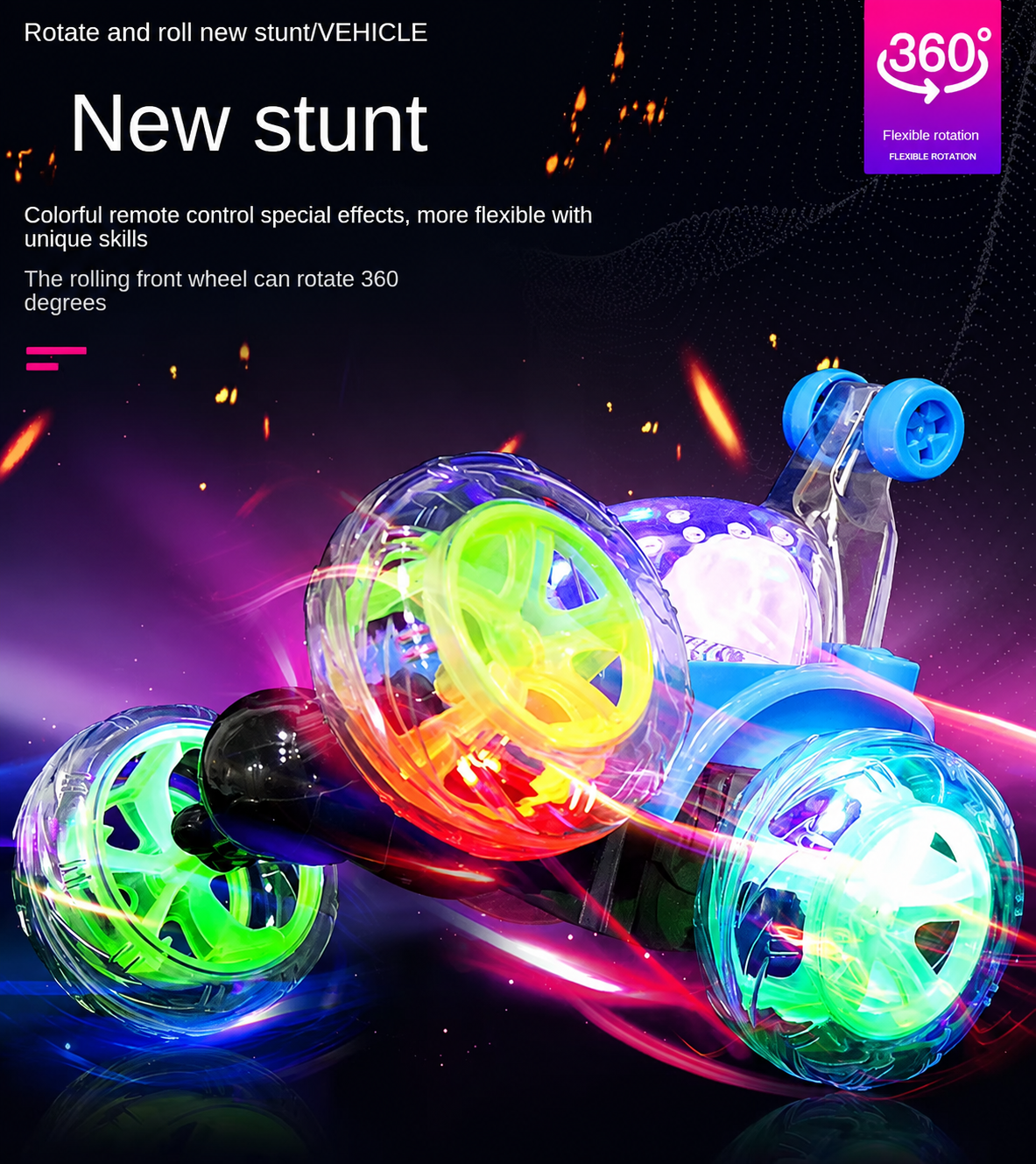 Spray Stunt Car-Rechargeable with Smoke Effect, LED Lights & Music