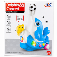 Dolphin Concert Bump and Go Toy with Ball Balancing, Music, and LED Lights