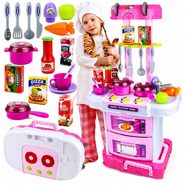 Little Chef 3-in-1 Kitchen Play Set with Suitcase – 43 Pieces
