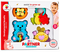 Baby Rattle and Teether Toy Set - 4-Piece Non-Toxic Infant Development Toys (3+ Months)