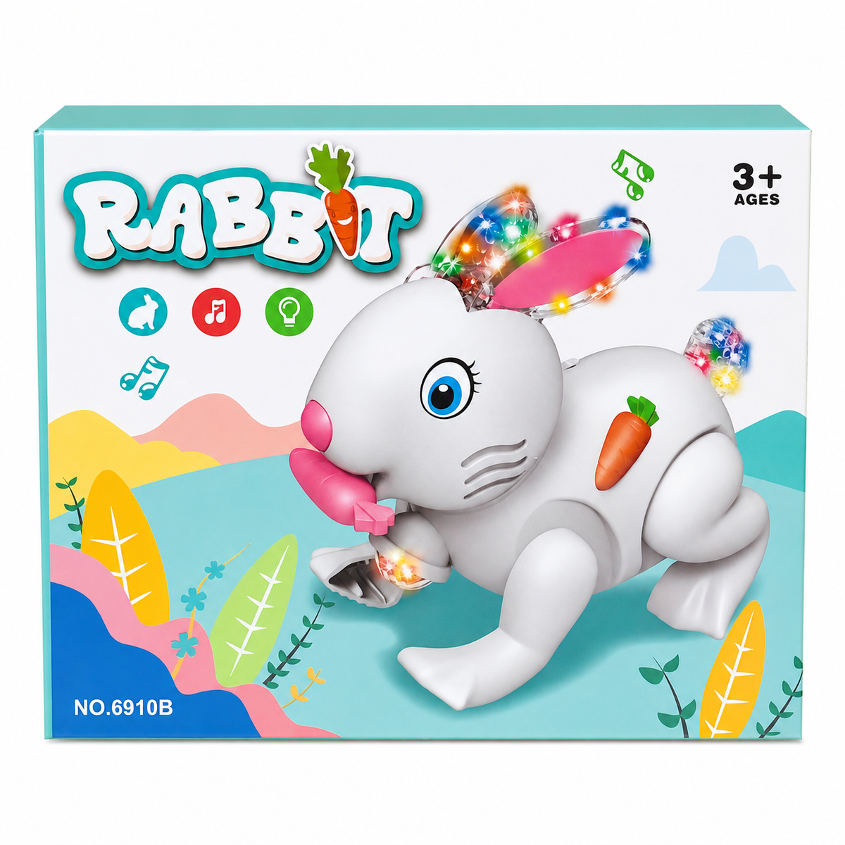 Crawling Rabbit Toy with Lights & Music