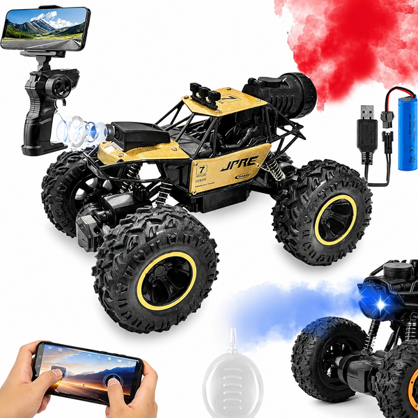 MOKA 4WD Rock Crawler RC Car with Spray, Camera & WiFi
