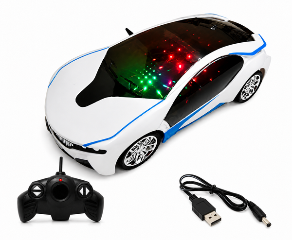 Famous Car 3D Light Remote Control RC Sports Car Toy with USB Charging Cable