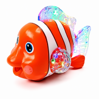 Electric Walking Clownfish Toy with 3D LED Lights and Music