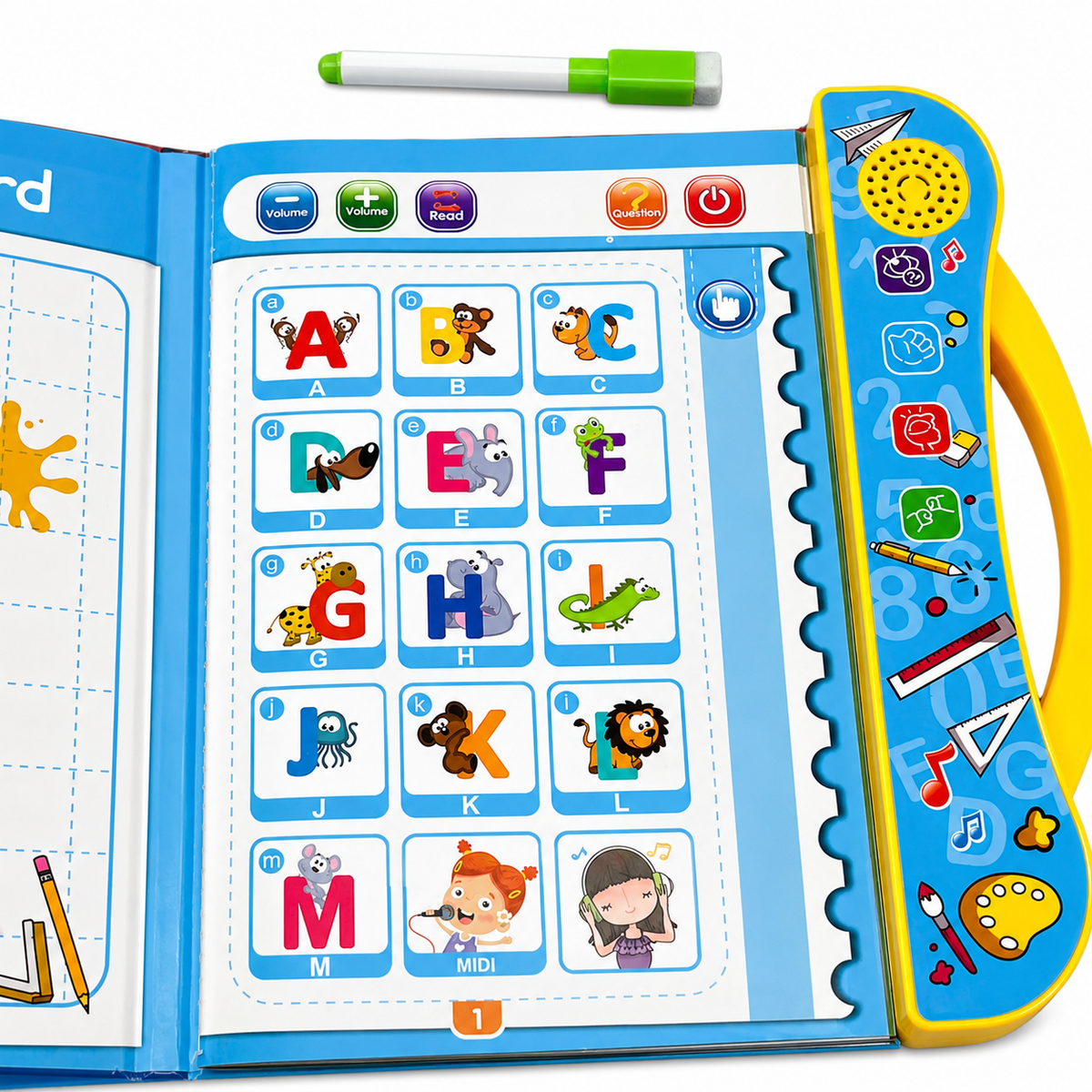 Electronic Intelligence Book Educational Sound Toy with Learning Pages and Marker