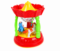 Rotating Carousel Toy with 3D LED Stage Lights and Music