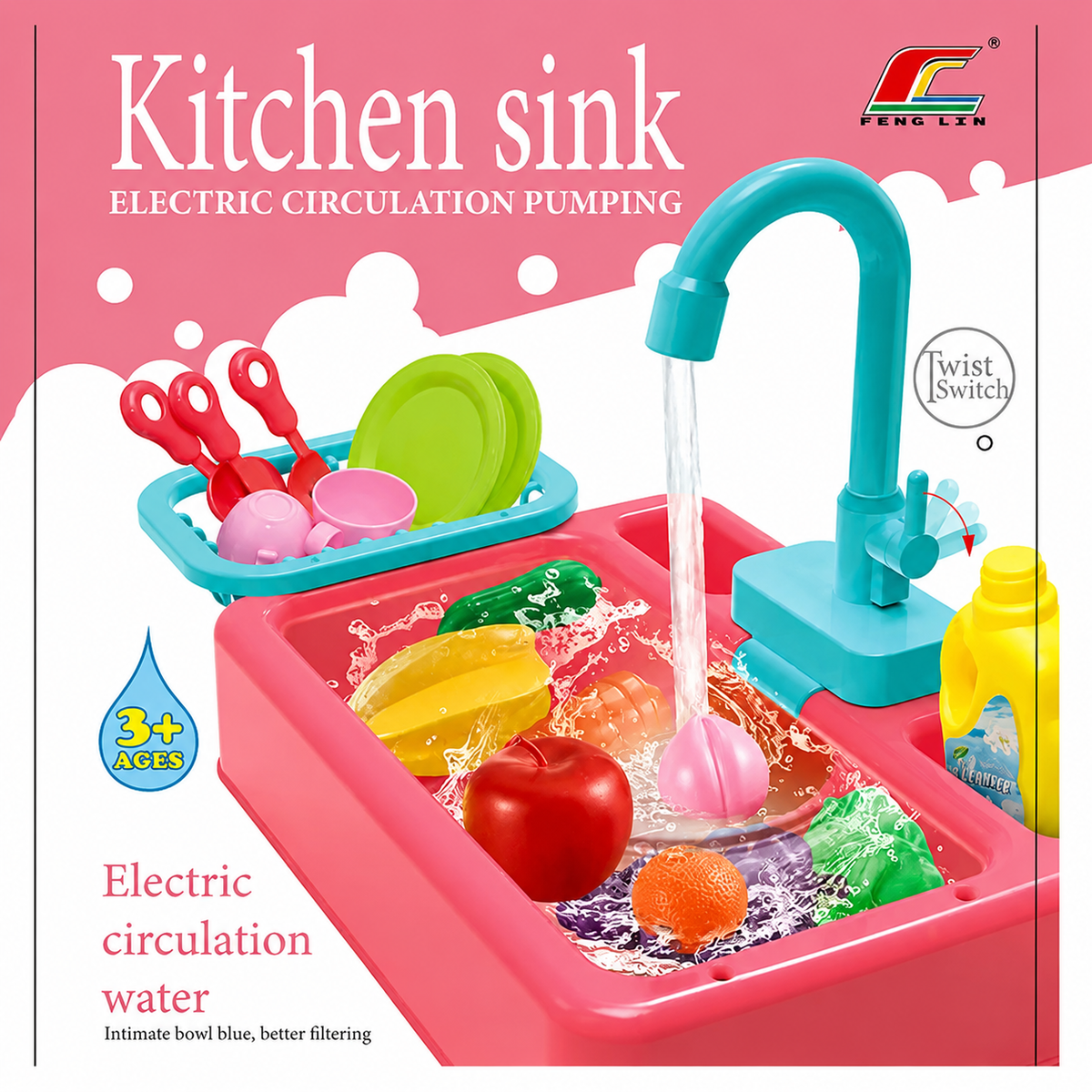 Kitchen Sink Toy Set – Electric Water Circulation Playset