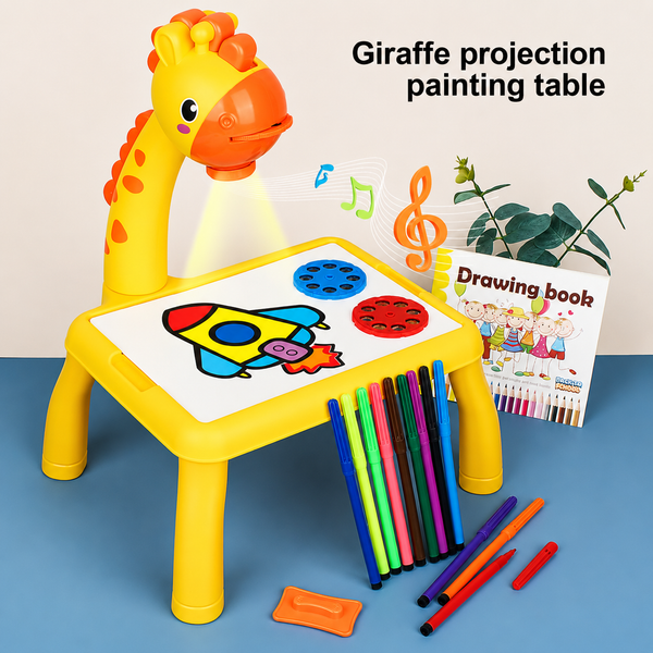 Giraffe Projection Painting Table with Music & Light