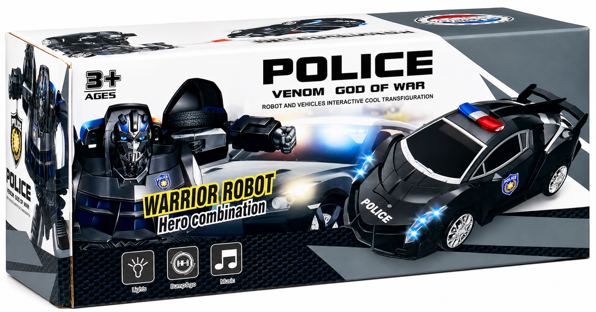 Police Venom  2-in-1 Transforming Robot Car Toy