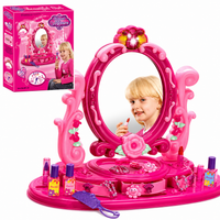 Flower Mirror Vanity Toy Set with Light, Music, and Makeup Accessories