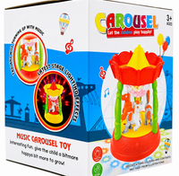 Rotating Carousel Toy with 3D LED Stage Lights and Music