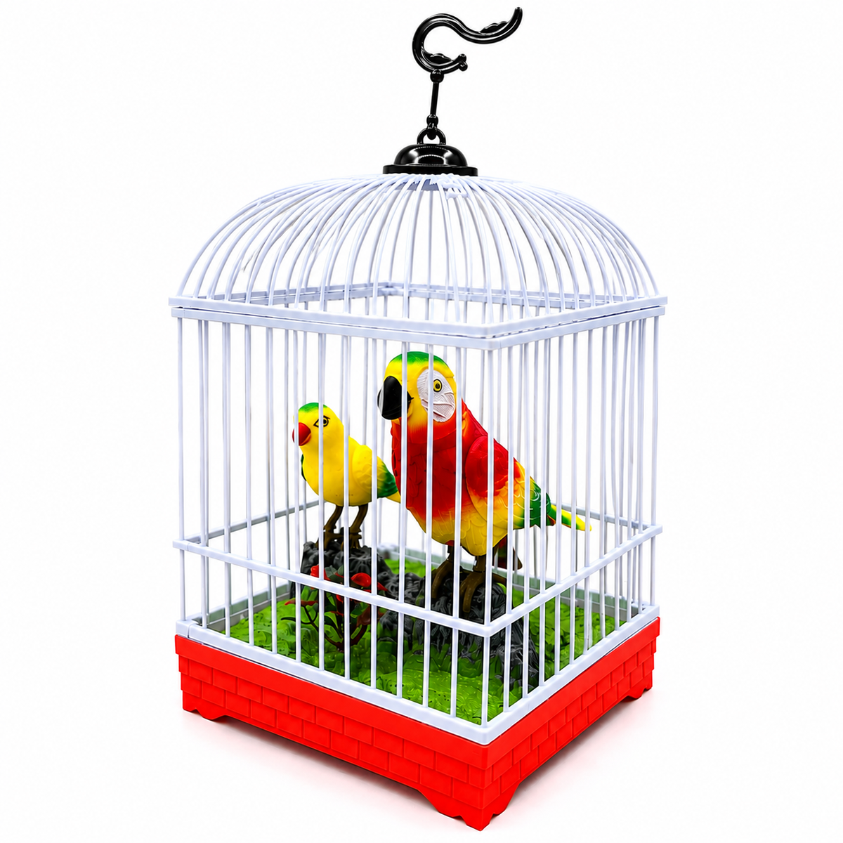 Electronic Interactive Talking Parrot Toy with Sound Induction, Light, and Birdcage