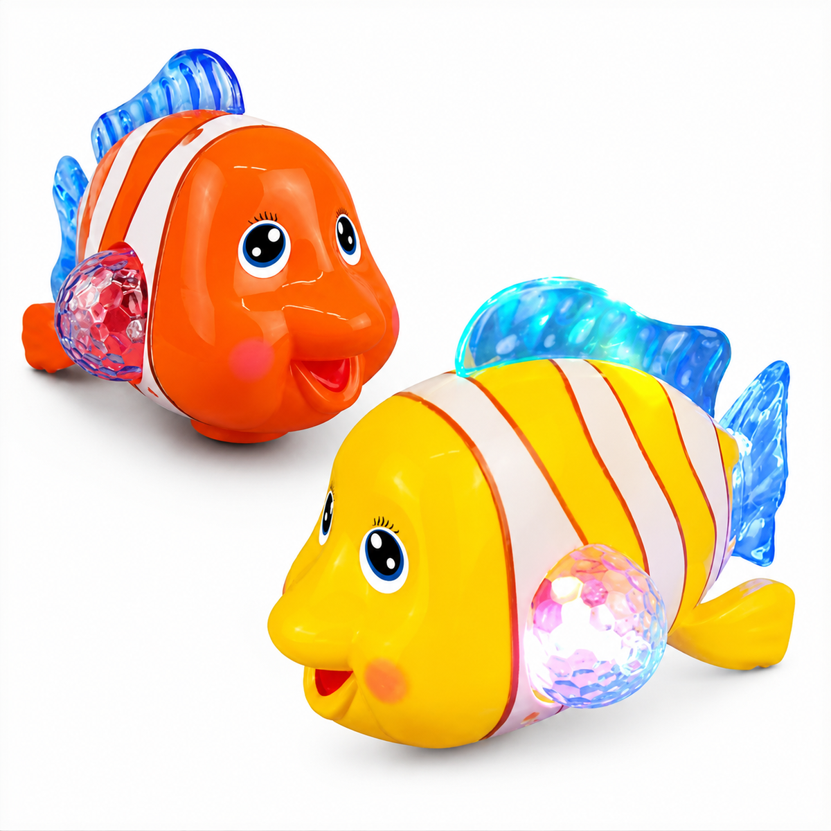 Electric Walking Clownfish Toy with 3D LED Lights and Music