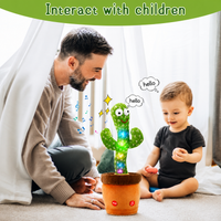 Dancing Cactus Plush Toy with Singing, Talking, Mimicking, and LED Lights