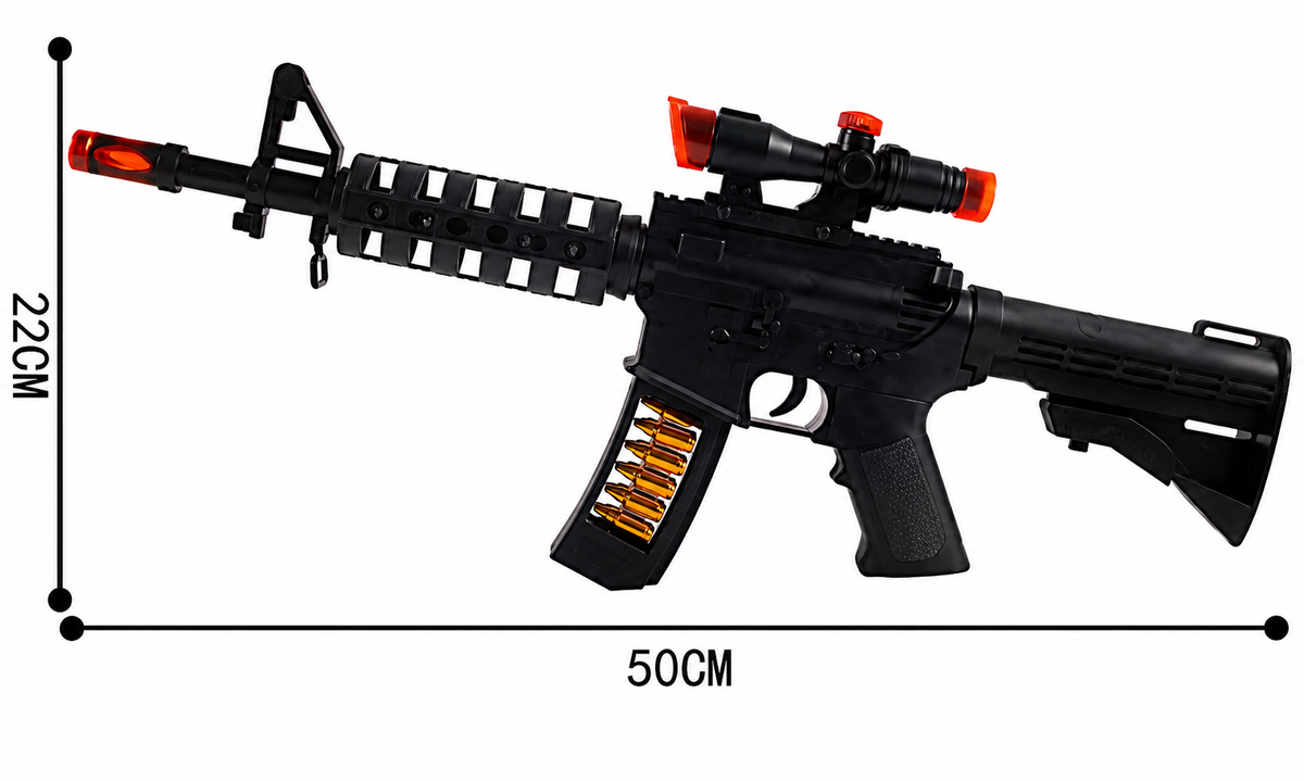 Machine Gun Super Combat Mission Toy with Lights, Sound & Vibrant Moving Bullets