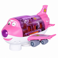 Electric Airplane Toy with Open Cabin, Removable Figures, Light, Music, and 360-Degree Rotation