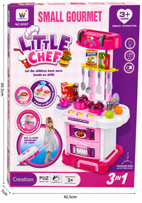 Little Chef 3-in-1 Kitchen Play Set with Suitcase – 43 Pieces