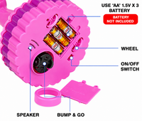 Rotating Princess 3D Light Musical Toy with Bump & Go (Pink)