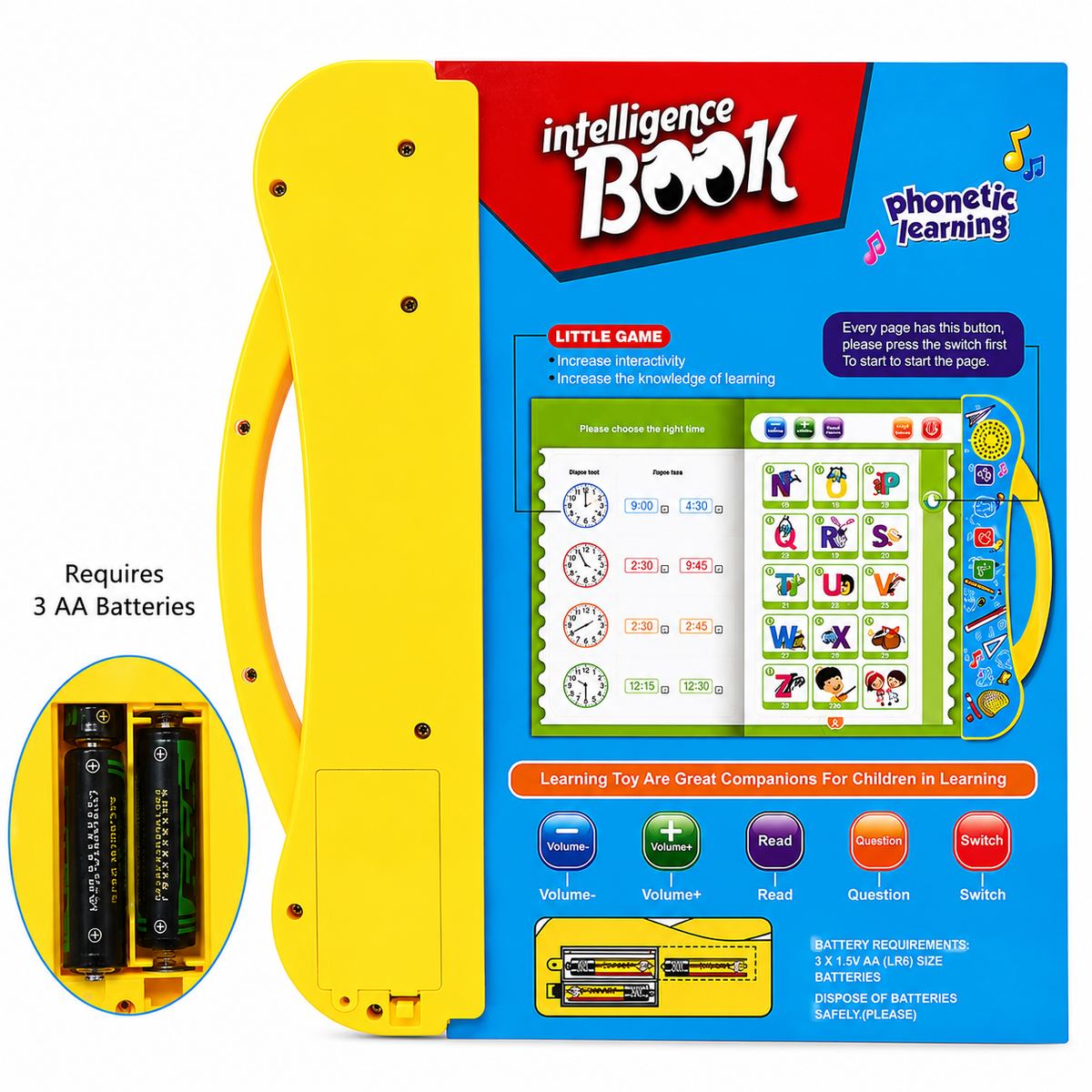 Electronic Intelligence Book Educational Sound Toy with Learning Pages and Marker