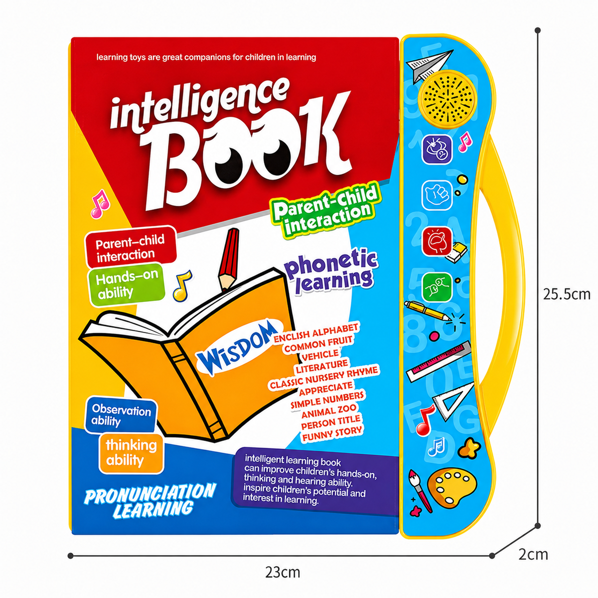 Electronic Intelligence Book Educational Sound Toy with Learning Pages and Marker