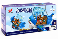 Electric Airplane Toy with Open Cabin, Removable Figures, Light, Music, and 360-Degree Rotation