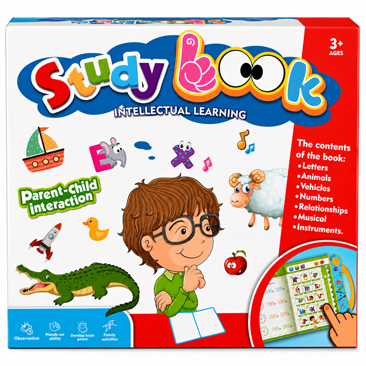 Electronic Intelligence Book Educational Sound Toy with Learning Pages and Marker
