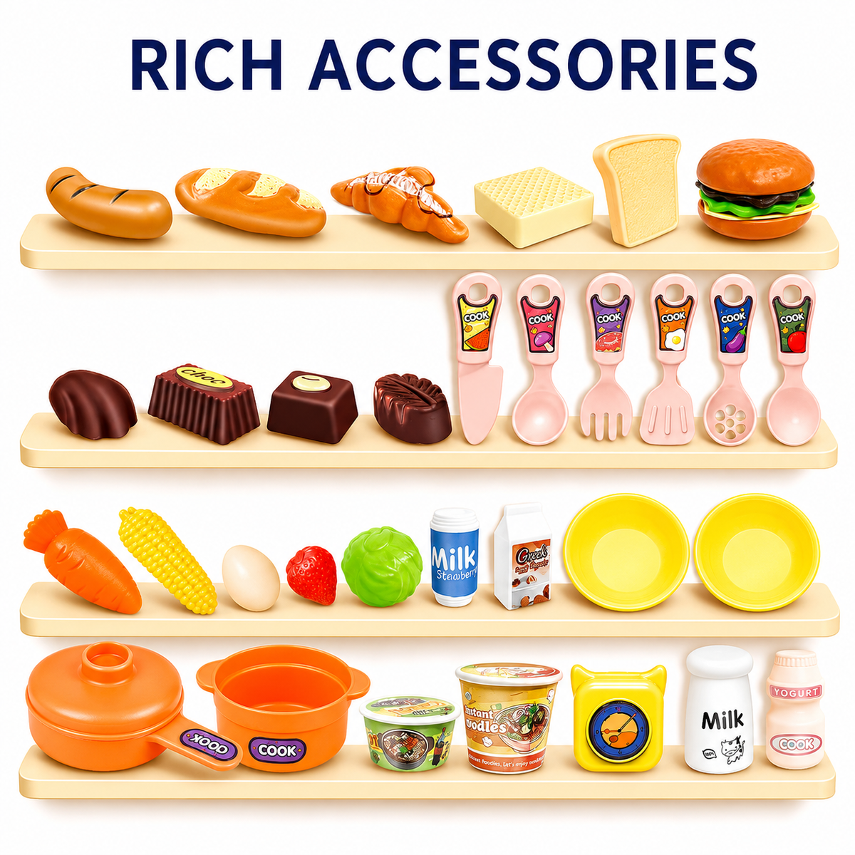 Home Kitchen Pretend Play Toy Set with Realistic Spray, Water Circulation Sink, and Accessories