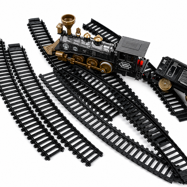 Classic Train 16-Piece Battery-Operated Model Track Set