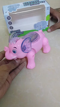 Clever Elephant Electric Walking Toy with LED Lights and Songs