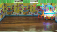 Monkey Ice Cream Cart Bicycle Bump and Go Toy with Music and LED Lights