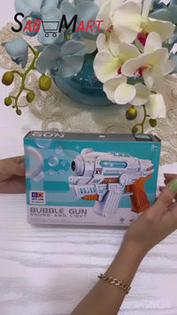 Automatic Bubble Gun Blaster with LED Lights and Sound Effects