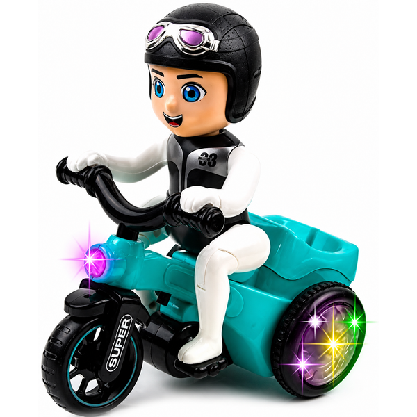 DIDAI 03 Stunt Tricycle Toy with 360-Degree Rotation, Music, and LED Lights